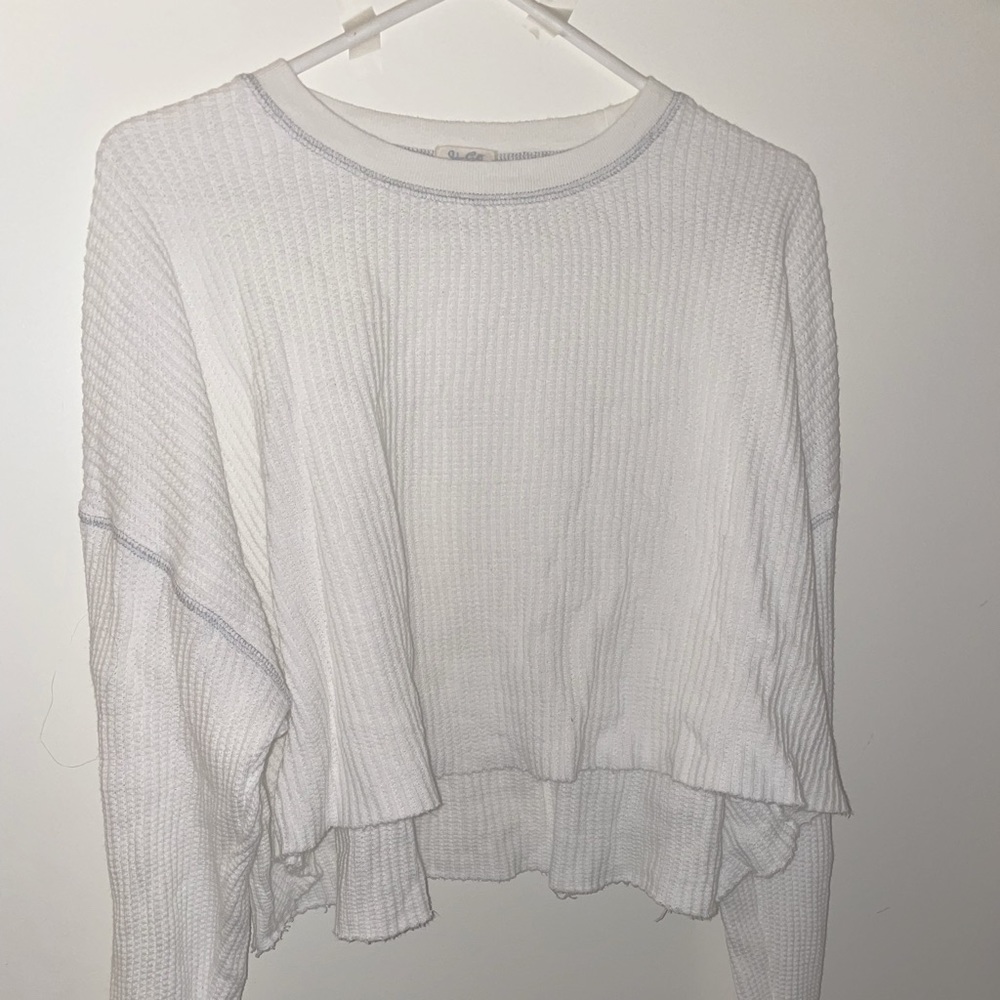 Cropped white John Gault sweater shirt